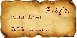 Pitlik Ábel névjegykártya